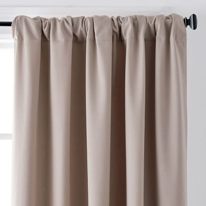Brushed Cotton Twill Window Curtain - Sterling Gray