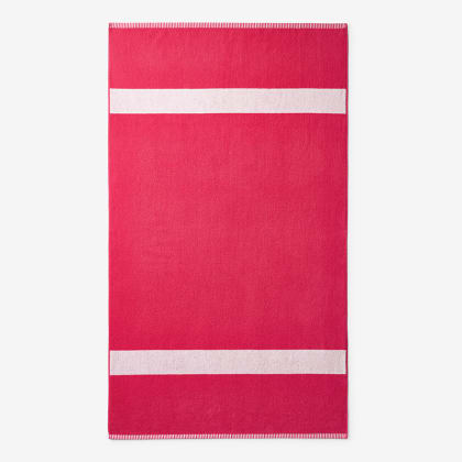 Cotton Terry Beach Towel - Bright Pink