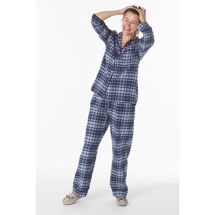 Company Cotton™ Family Flannel Womens Pajama Set - Navy Plaid
