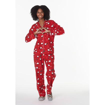 Company Cotton™ Family Flannel Womens Pajama Set - Santa