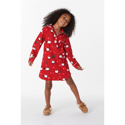 Company Cotton™ Family Flannel Girls’ Sleepshirt - Santa