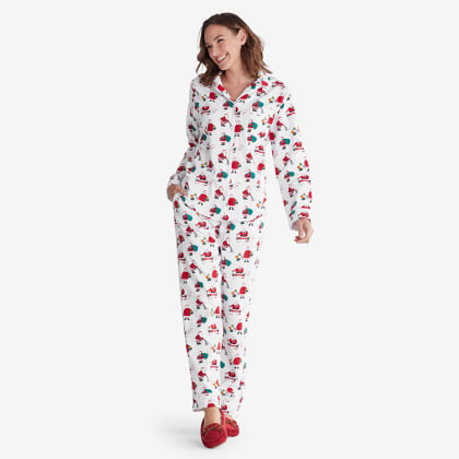 Company Cotton™ Family Flannel Womens Classic Pajama Set - Santa & Mrs Claus