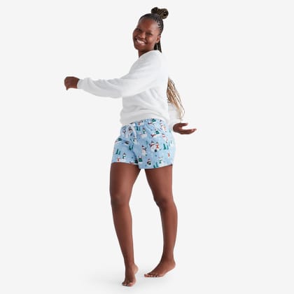 Company Cotton™ Family Flannel Womens Shorts Set - Happy Snowman