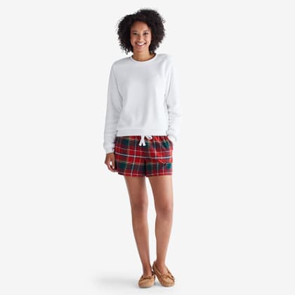 Company Cotton™ Family Flannel Womens Shorts Set - Red Plaid