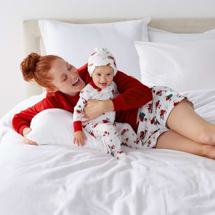 Company Cotton™ Family Flannel Womens Shorts Set - Santa & Mrs Claus