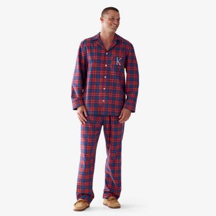 Company Cotton™ Family Flannel Mens Classic Pajama Set - Navy Red Plaid