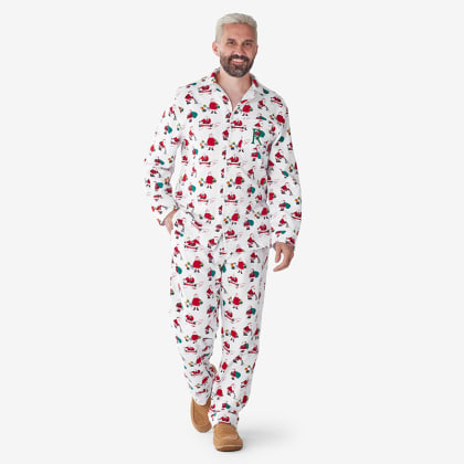 Company Cotton™ Family Flannel Mens Classic Pajama Set - Santa & Mrs Claus