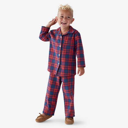 Company Cotton™ Family Flannel Kids’ Classic Pajama Set - Navy Red Plaid