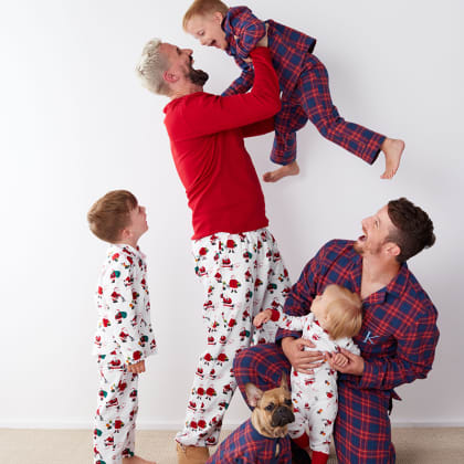Company Cotton™ Family Flannel Kids’ Classic Pajama Set - Santa & Mrs Claus