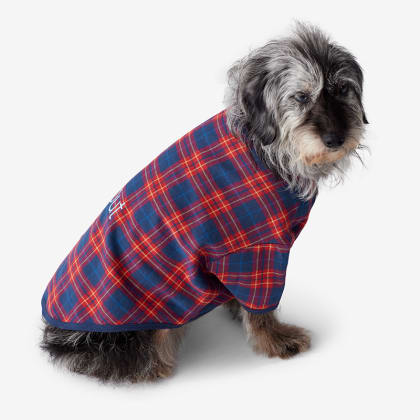 Company Cotton™ Family Flannel Dog Pajamas - Navy Red Plaid