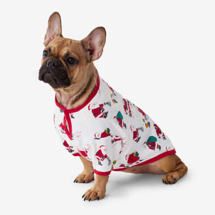 Company Cotton™ Family Flannel Dog Pajamas - Santa & Mrs Claus