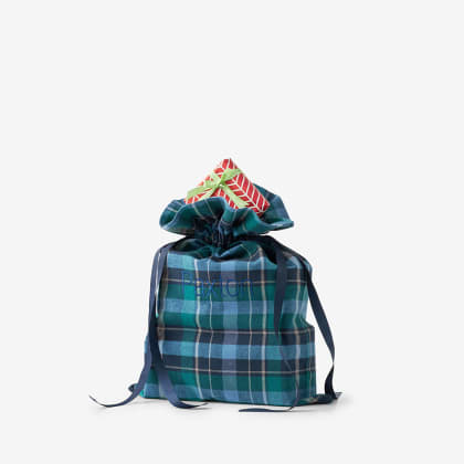Company Cotton™ Flannel Santa Gift Bag - Chalet Plaid