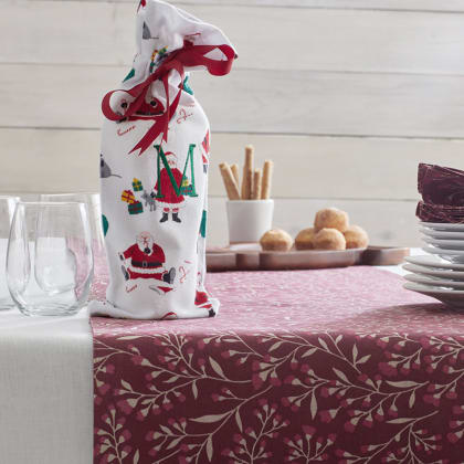 Company Cotton™ Flannel Wine Bags - Santa & Mrs Claus