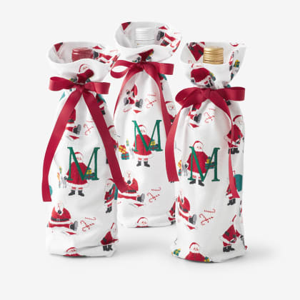 Company Cotton™ Flannel Wine Bags - Santa & Mrs Claus