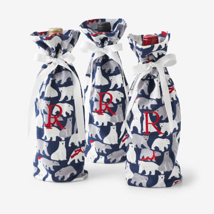 Company Cotton™ Flannel Wine Bags - Winter Bears