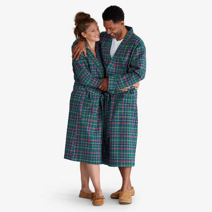 Company Cotton ™ Family Flannel Womens Robe - Green Plaid