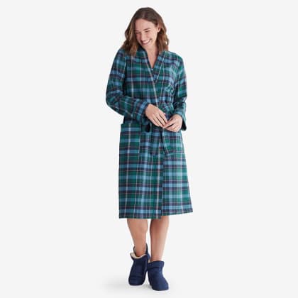Company Cotton™ Family Flannel Womens Robe - Chalet Plaid