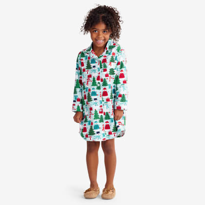Company Cotton™ Family Flannel Girls’ Nightshirt - Holiday Snowman