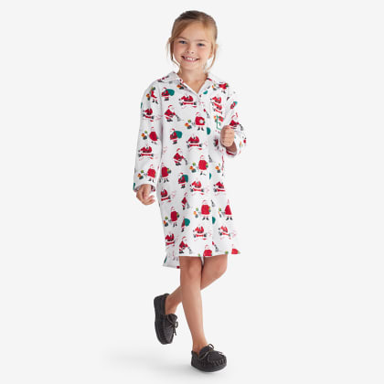Company Cotton™ Family Flannel Girls’ Nightshirt - Santa & Mrs Claus