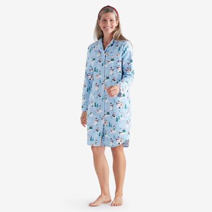 Company Cotton™ Family Flannel Womens Nightshirt - Happy Snowman