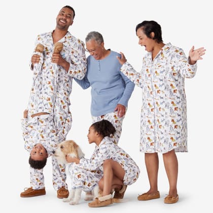 Company Cotton™ Family Flannel Womens Nightshirt - Stylish Dogs