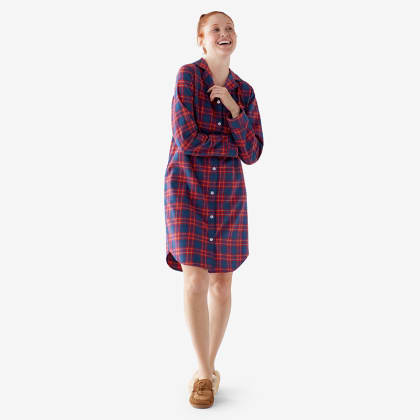Company Cotton™ Family Flannel Womens Nightshirt - Navy Red Plaid