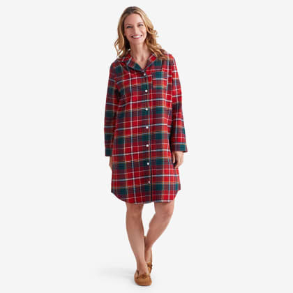 Company Cotton™ Family Flannel Womens Nightshirt - Red Plaid