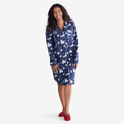 Company Cotton™ Family Flannel Womens Nightshirt - Star Gazing Bears