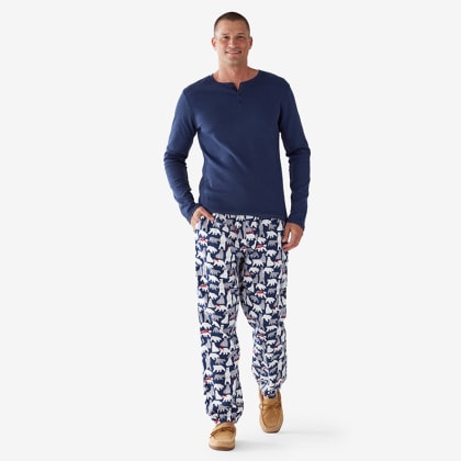 Company Cotton ™ Family Flannel Mens Henley Pajama Set - Winter Bears