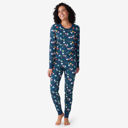 Company Organic Cotton™ Matching Family Pajamas – Women’s PJ Set - Space Galaxy