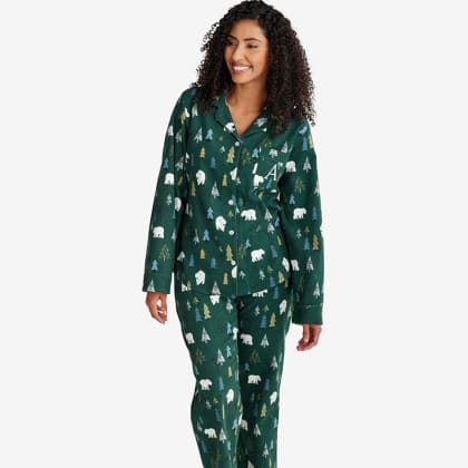 Company Cotton™ Family Flannel Womens Classic Pajama Set - Polar Bear Forest