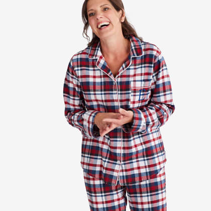 Company Cotton™ Family Flannel Womens Classic Pajama Set - Winter Plaid