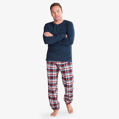 Company Cotton ™ Family Flannel Mens Henley Pajama Set - Winter Plaid