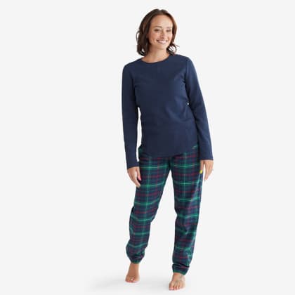 Company Cotton ™ Family Flannel Womens Henley Pajama Set - Holiday Plaid