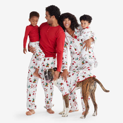 Company Cotton ™ Family Flannel Womens Henley Pajama Set - Santa
