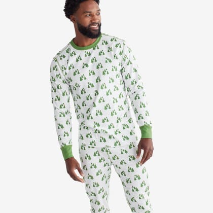 Company Organic Cotton™ Matching Family Pajamas – Mens Pajama Set - Holly Trees