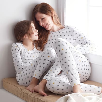 Mother & Daughter Cozy Sleepwear – Womens Pajama Set - Sparkle
