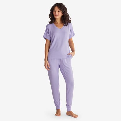 Company Essentials™ TENCEL™ Modal Short-Sleeve Jogger PJ Pants Set - Lilac