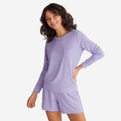 Company Essentials™ TENCEL™ Modal Long-Sleeve Shorts Set - Lilac
