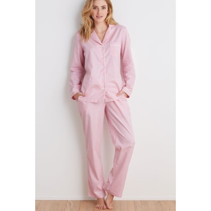 French Pink Baldwin Womens Cotton Jacquard Pajama Set