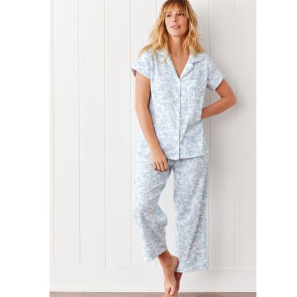 Leaf Womens Organic Cotton Cropped Pajama Set