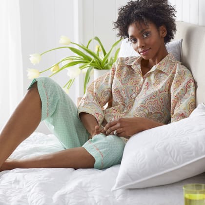 Company Cotton™ Printed Voile  Women’s Pajama Set - Paisley