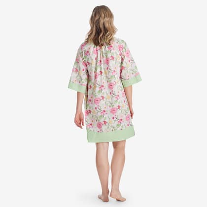 Company Cotton™ Printed Voile Womens Caftan - Leaf Green Floral