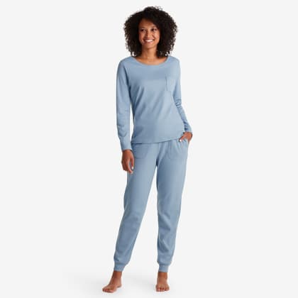 Legends Luxury™ Pima Cotton Jogger Pants Pajama Set - Misty Blue