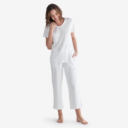 Legends Luxury™ Pima Cotton Womens Cropped Pajama Set