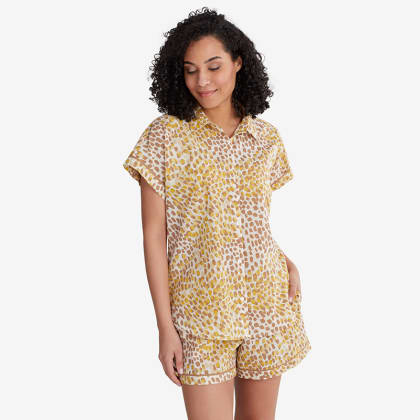 Company Cotton™ Printed Voile Pajama Shorts Set  - Cheetah