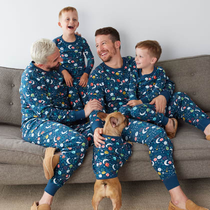Company Organic Cotton™ Matching Family Pajamas – Men’s PJ Set - Space Galaxy