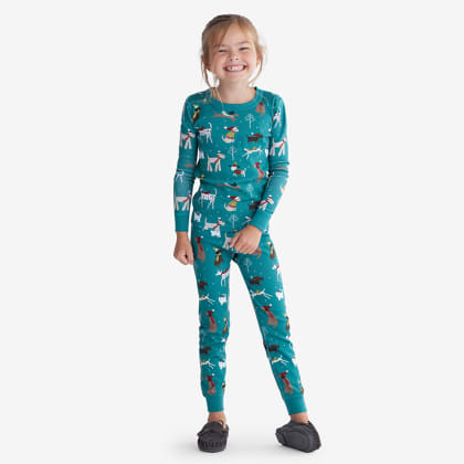 Company Organic Cotton™ Matching Family Pajamas – Kids’ Pajama Set - Holiday Dogs