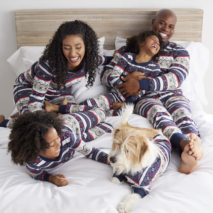 Company Organic Cotton™ Matching Family Pajamas – Dog Pajamas - Fair Isle Dark
