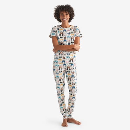 Company Organic Cotton™ Matching Family Pajamas – Womens PJ Set - Dogs
